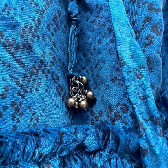 Rebecca Taylor Womens Dress blue sz 6 silk animalcore snake regency casual - Picture 4 of 9